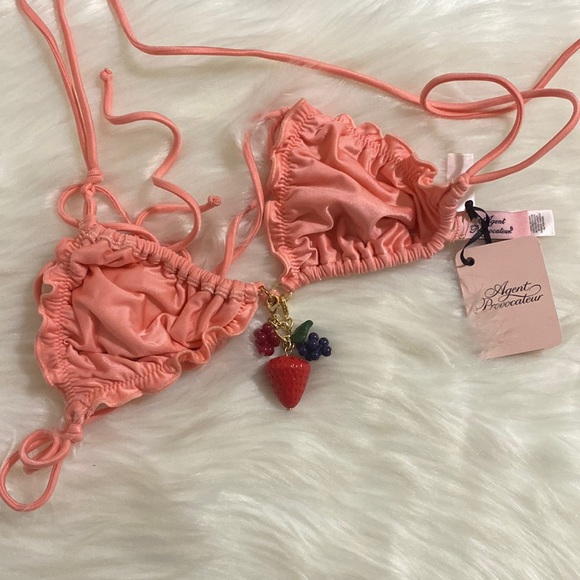 Agent Provocateur Berry Coral Bikini Top AP3 Medium NWT - Picture 9 of 10